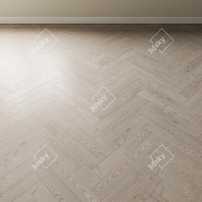 Bleached Ash Parquet: Atlantic Collection 3D model image 4