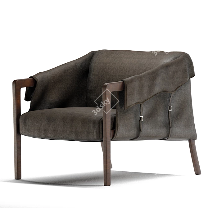 Kent Leather Armchair: Handcrafted Luxury 3D model image 1