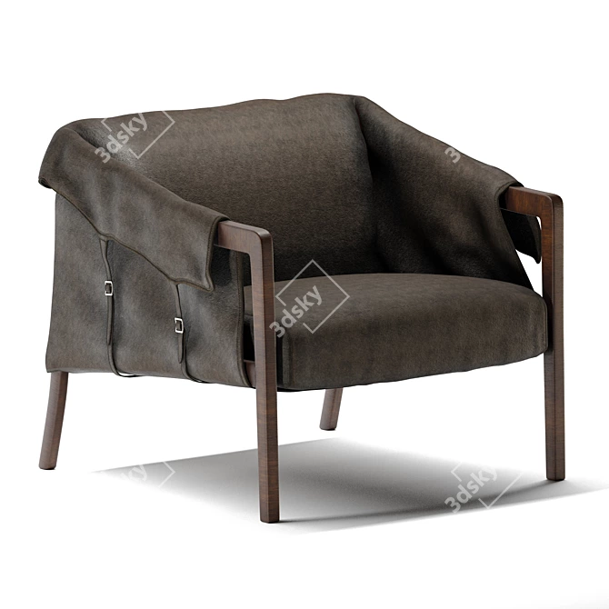 Kent Leather Armchair: Handcrafted Luxury 3D model image 2