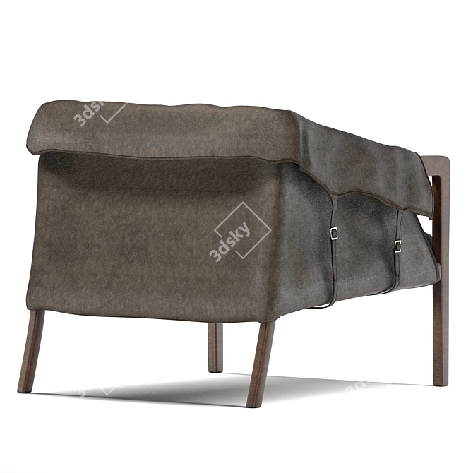Kent Leather Armchair: Handcrafted Luxury 3D model image 3