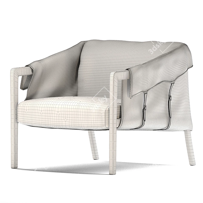 Kent Leather Armchair: Handcrafted Luxury 3D model image 5
