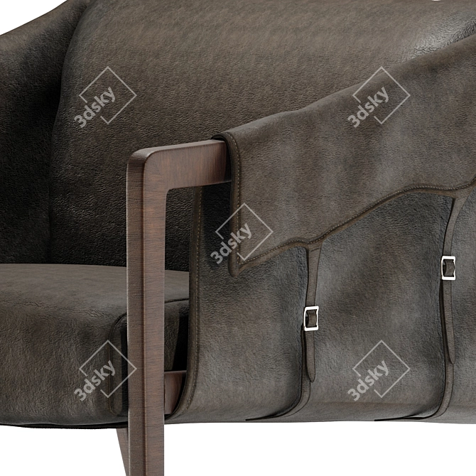 Kent Leather Armchair: Handcrafted Luxury 3D model image 6
