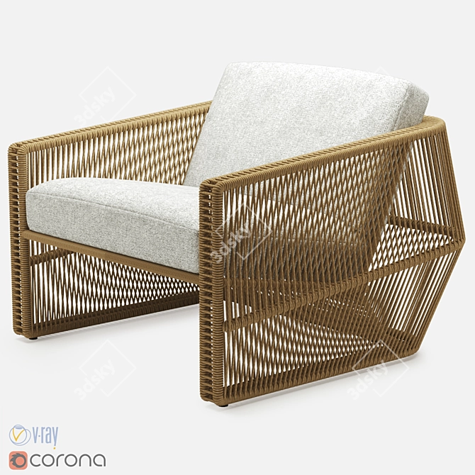 Hunt Scarab Lounge: Sleek Comfort 3D model image 1