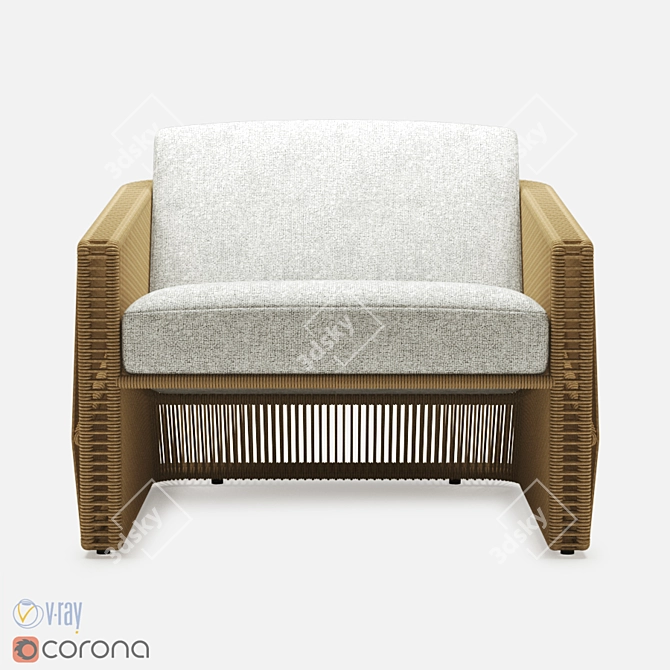 Hunt Scarab Lounge: Sleek Comfort 3D model image 2