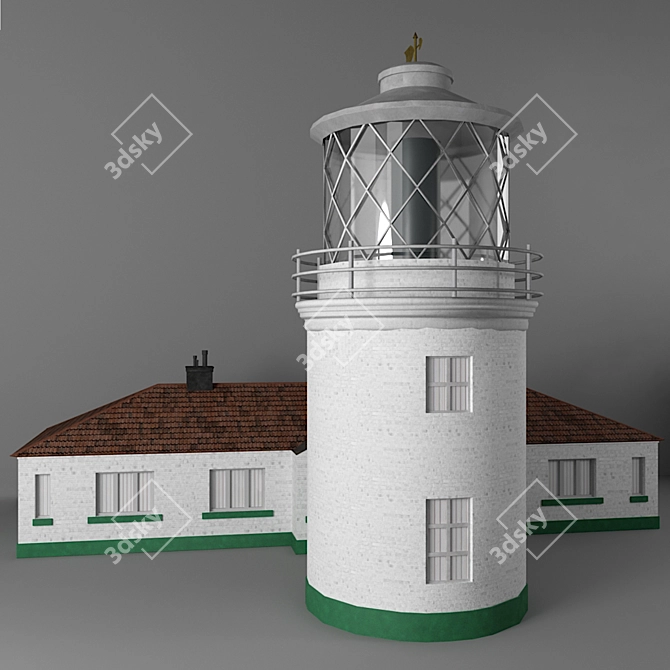 Sent-Bis Lighthouse: Elegant Maritime Beacon 3D model image 1