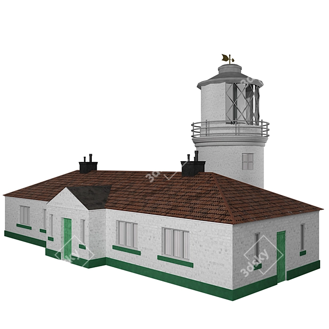 Sent-Bis Lighthouse: Elegant Maritime Beacon 3D model image 3