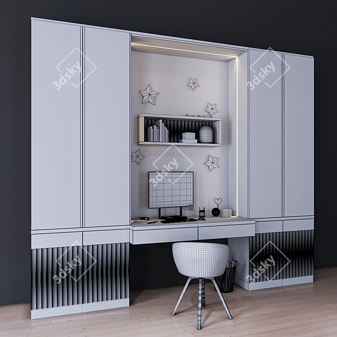 Modern Workplace Desk 3D model image 4