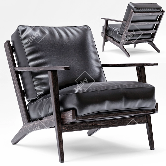 Stylish Baxter Lounge Chair 3D model image 3