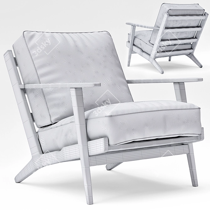 Stylish Baxter Lounge Chair 3D model image 4