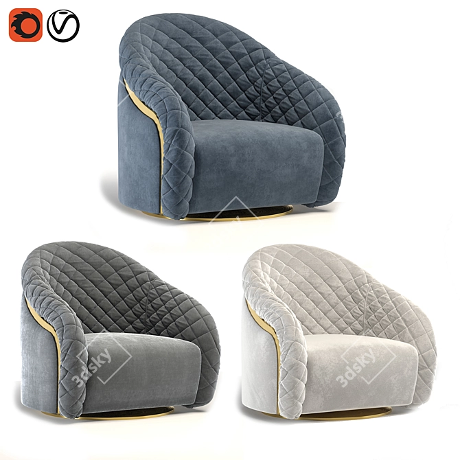 Luxury Portofino Armchair: Elegant, Stylish, and Comfortable 3D model image 1