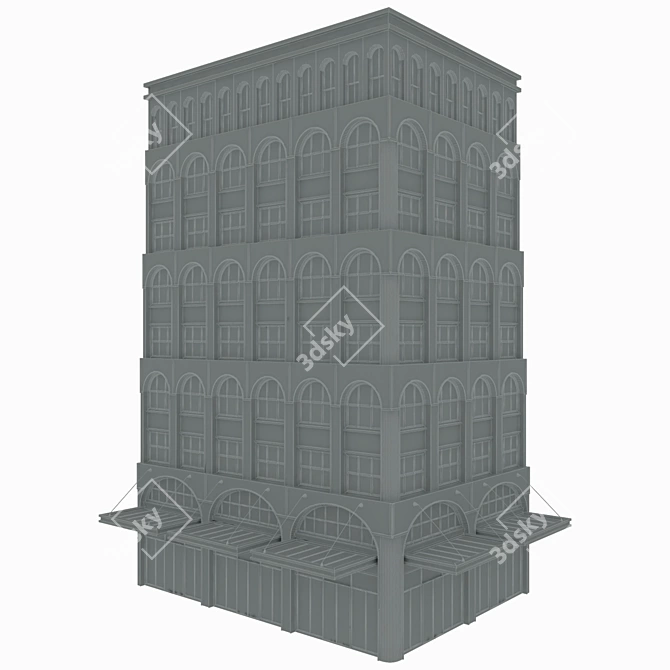  Durable Concrete Building Blocks 3D model image 3