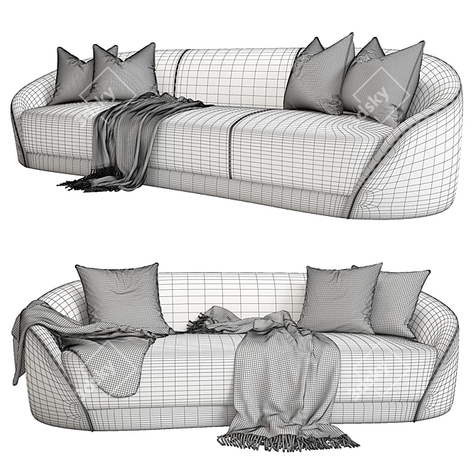 Sleek Baker Form Sofa 3D model image 3