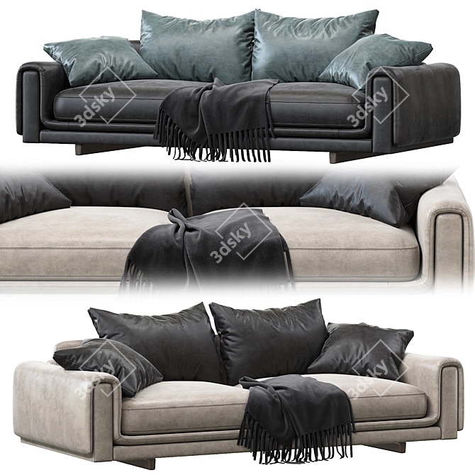 Nativ 4-Seat Sofa: Underline Modern Elegance 3D model image 1