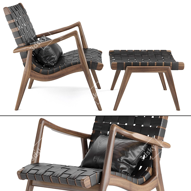 Mel Smilow Woven Leather Armchair 3D model image 2