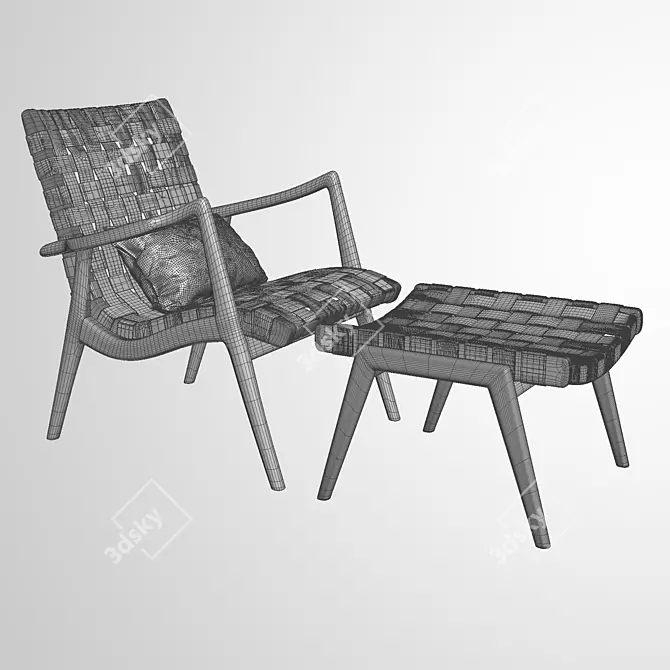 Mel Smilow Woven Leather Armchair 3D model image 3