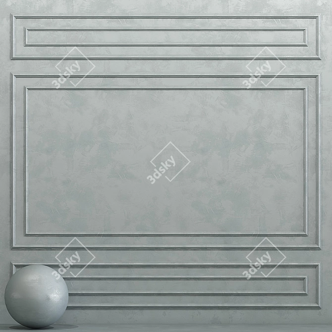 Puritan Gray Decorative Plaster with Molding 3D model image 1