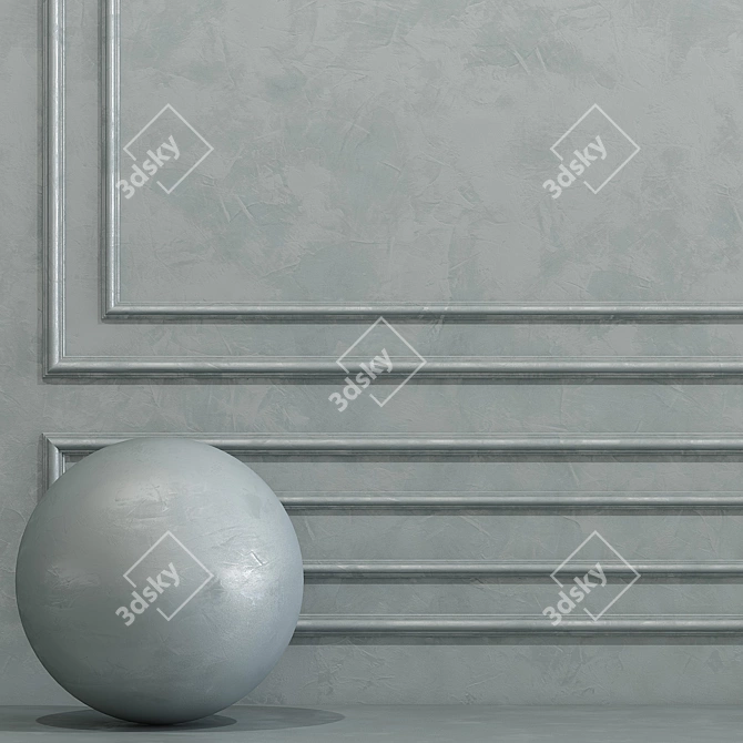 Puritan Gray Decorative Plaster with Molding 3D model image 2