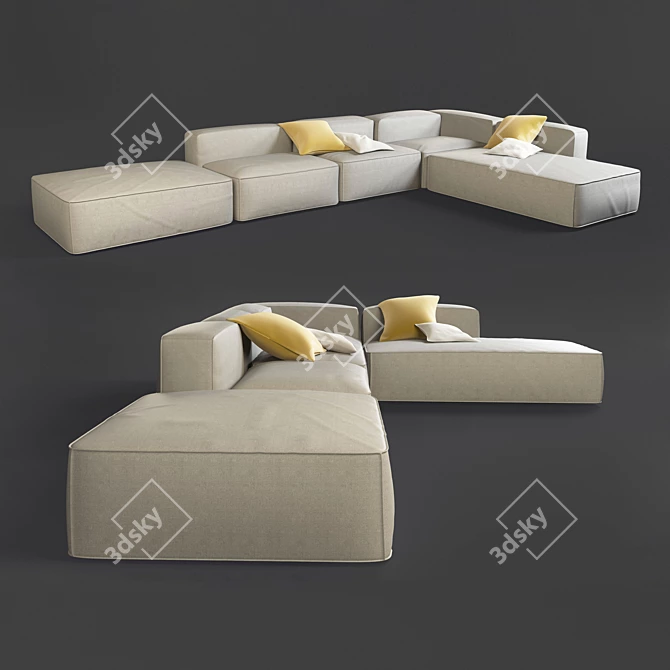 Contemporary Corner Sofa 3D model image 1