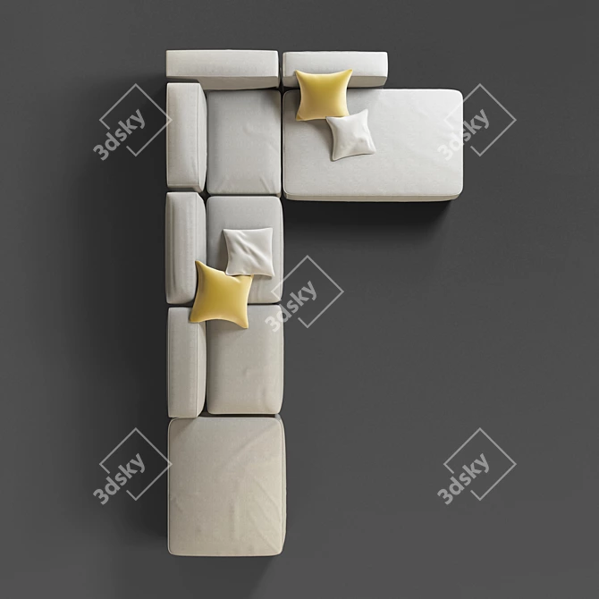 Contemporary Corner Sofa 3D model image 3