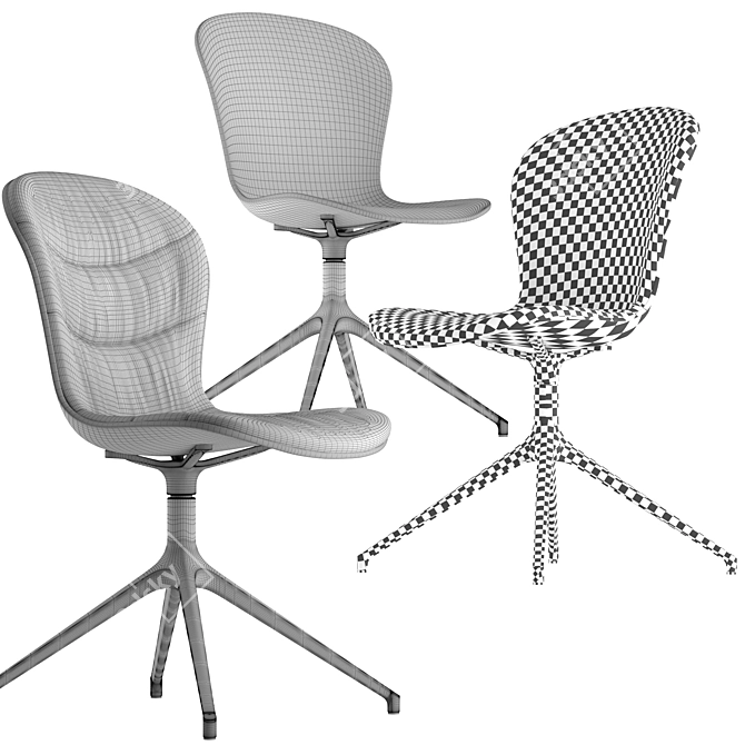 Sleek Boconcept Adelaide Chair 3D model image 5