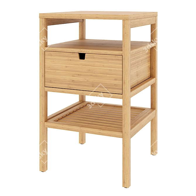 Nordkisa Bedside Table - Bamboo 3D model image 1