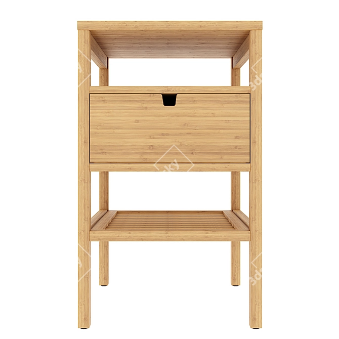 Nordkisa Bedside Table - Bamboo 3D model image 2