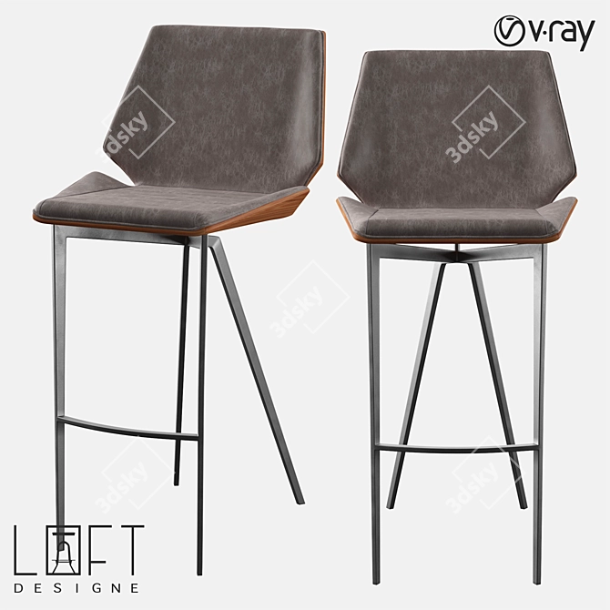 Industrial Style Bar Stool: LoftDesigne 2688 Model 3D model image 1