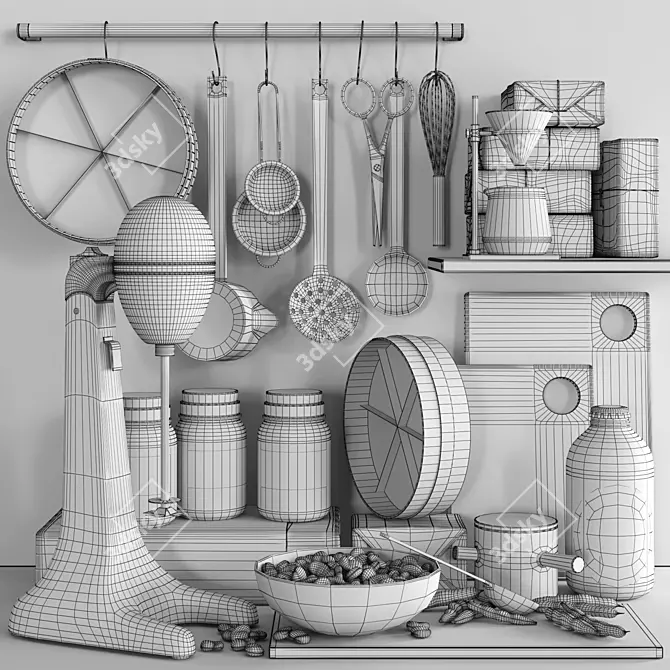 Modern Kitchen Set 3D model image 2