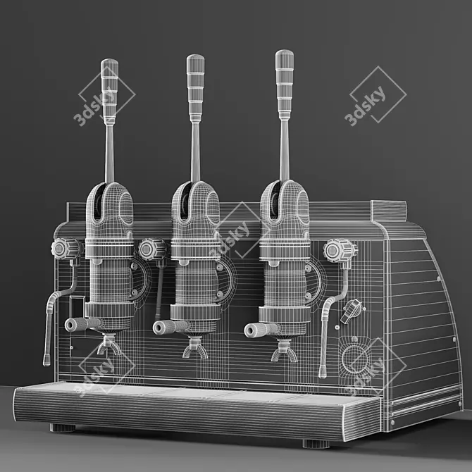 Vintage Italian Espresso Machine 3D model image 4