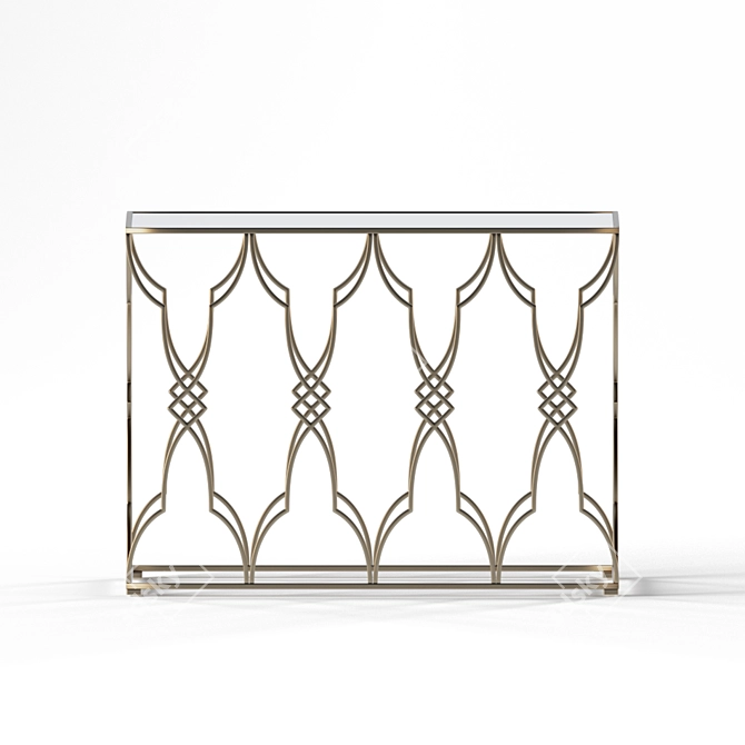 Mirrored Metal Console Table 3D model image 4