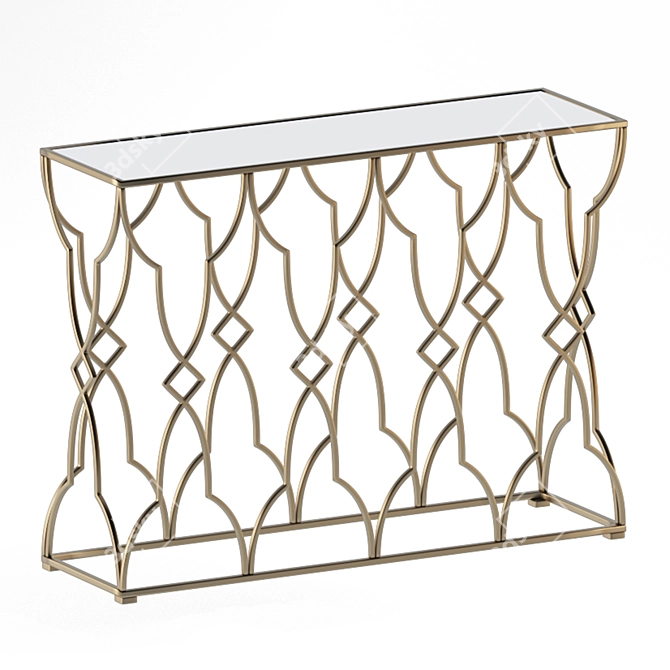 Mirrored Metal Console Table 3D model image 6