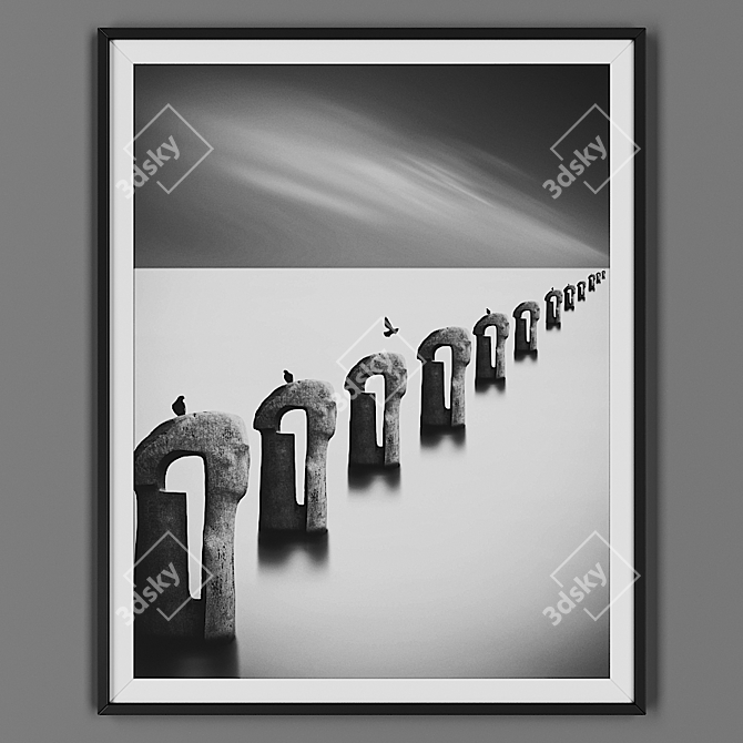 Black Frame Painting 3D model image 1