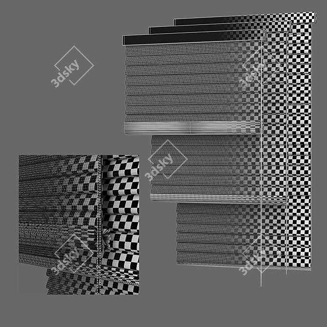 Wooden Blinds Set - Various Sizes 3D model image 3