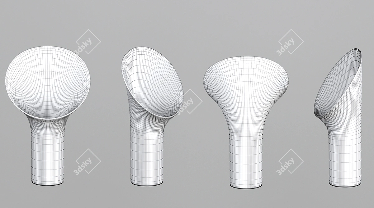 Elegant Porcelain Vase Set 3D model image 6