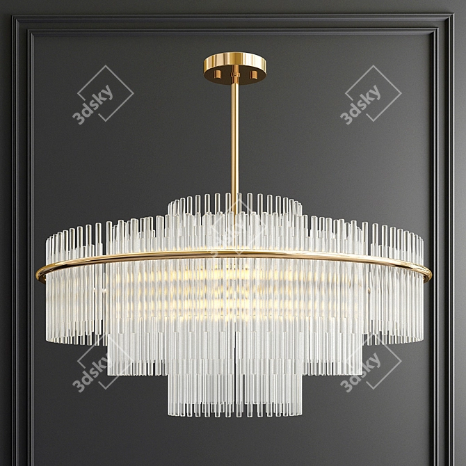 Ethereal Glow Glass Chandelier 3D model image 1