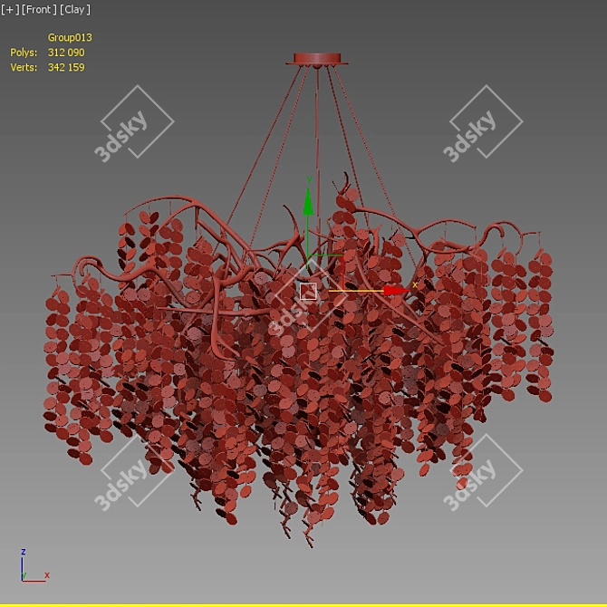 Enchanting Branching Chandelier 3D model image 2