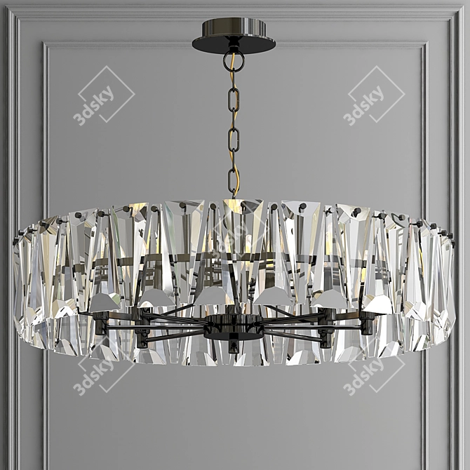 Ruby Gold Crystal Chandelier 3D model image 2