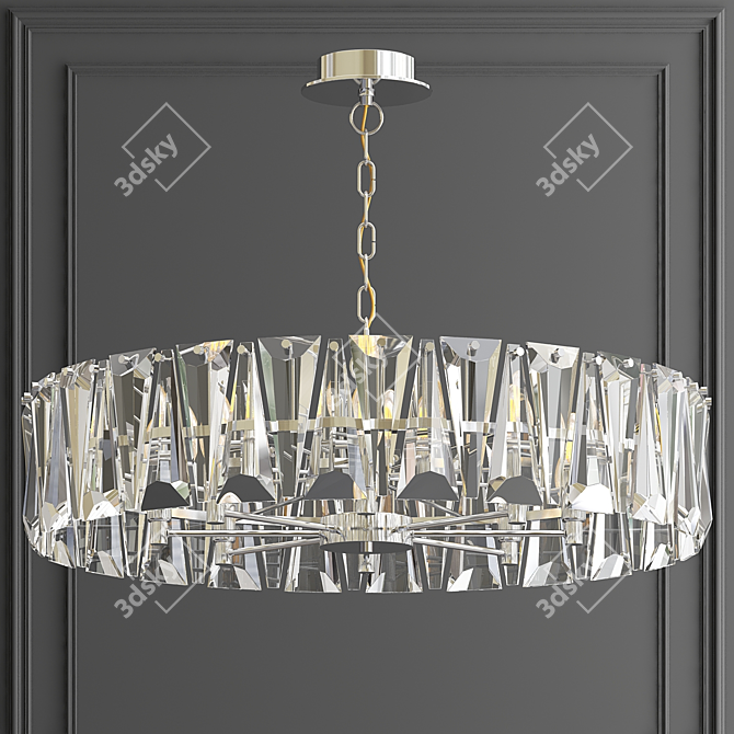 Ruby Gold Crystal Chandelier 3D model image 3