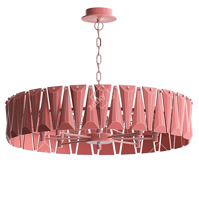 Ruby Gold Crystal Chandelier 3D model image 4