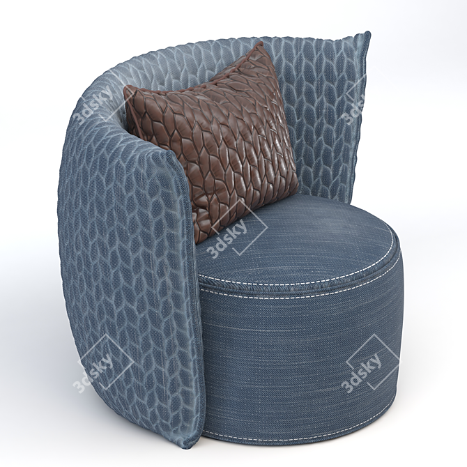 Kikko Jean: Stylish and Comfortable Armchair 3D model image 2