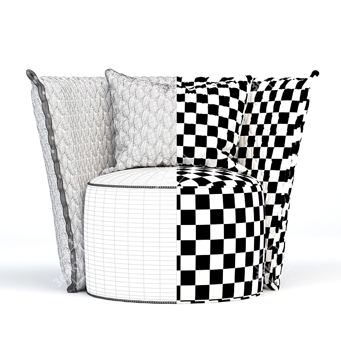 Kikko Jean: Stylish and Comfortable Armchair 3D model image 3