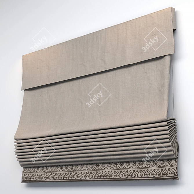 Elegant Roman Curtain 3D model image 1