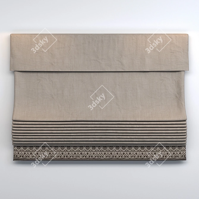 Elegant Roman Curtain 3D model image 2