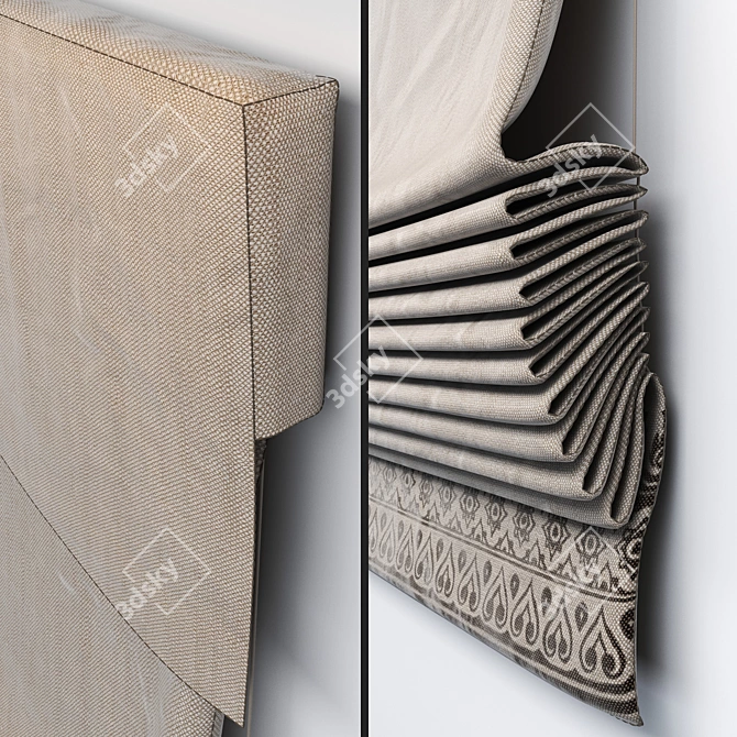 Elegant Roman Curtain 3D model image 3