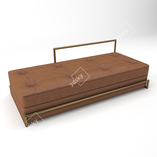 Corona Loft Daybed: Golden Metal Elegance 3D model image 3