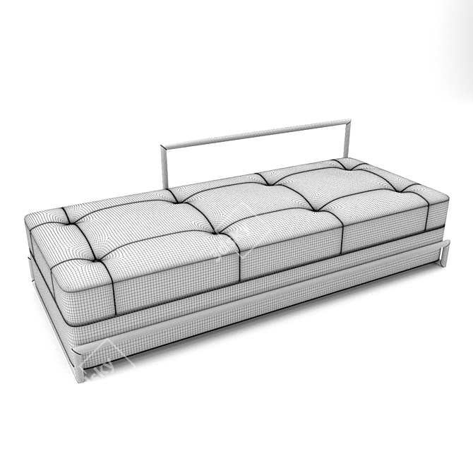 Corona Loft Daybed: Golden Metal Elegance 3D model image 5