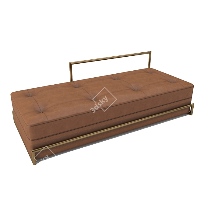 Corona Loft Daybed: Golden Metal Elegance 3D model image 6