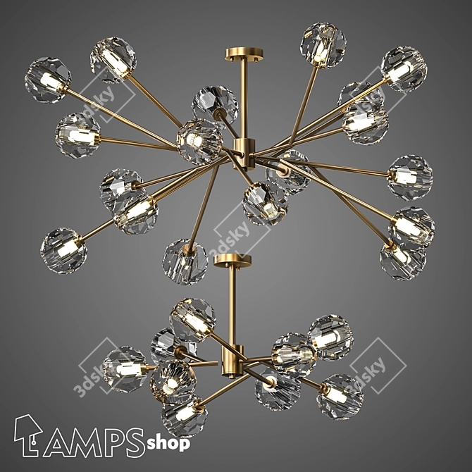 Elegant Diamond Chandelier: Stunning Designs 3D model image 1