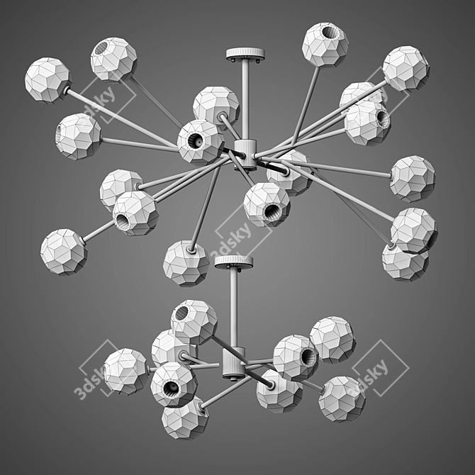 Elegant Diamond Chandelier: Stunning Designs 3D model image 2