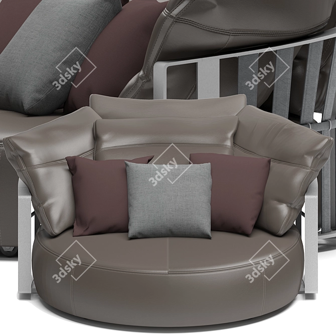 Elegant Round Scarlett Sofa 3D model image 2